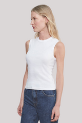 Enza Costa - Supima Cotton New Classic Sleeveless Tee - WHITE