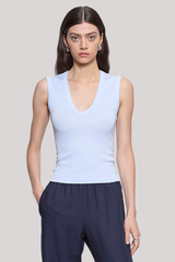 Enza Costa - Supima Cotton Sleeveless V - PALEBLUE