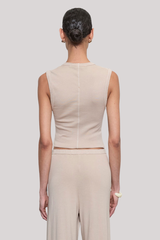 Enza Costa - Supima Cotton Sleeveless V - STONE