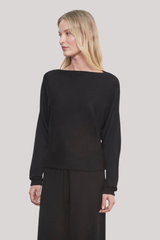 Enza Costa - Tissue Cashmere Dolman Sweater - BLACK
