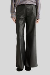 Forte_Forte - Nappa Leather High Waist Pants - PETROLE