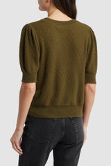 Frame - Cashmere Puff Sleeve Sweater - MILGREEN