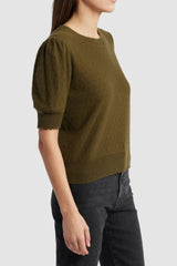 Frame - Cashmere Puff Sleeve Sweater - MILGREEN