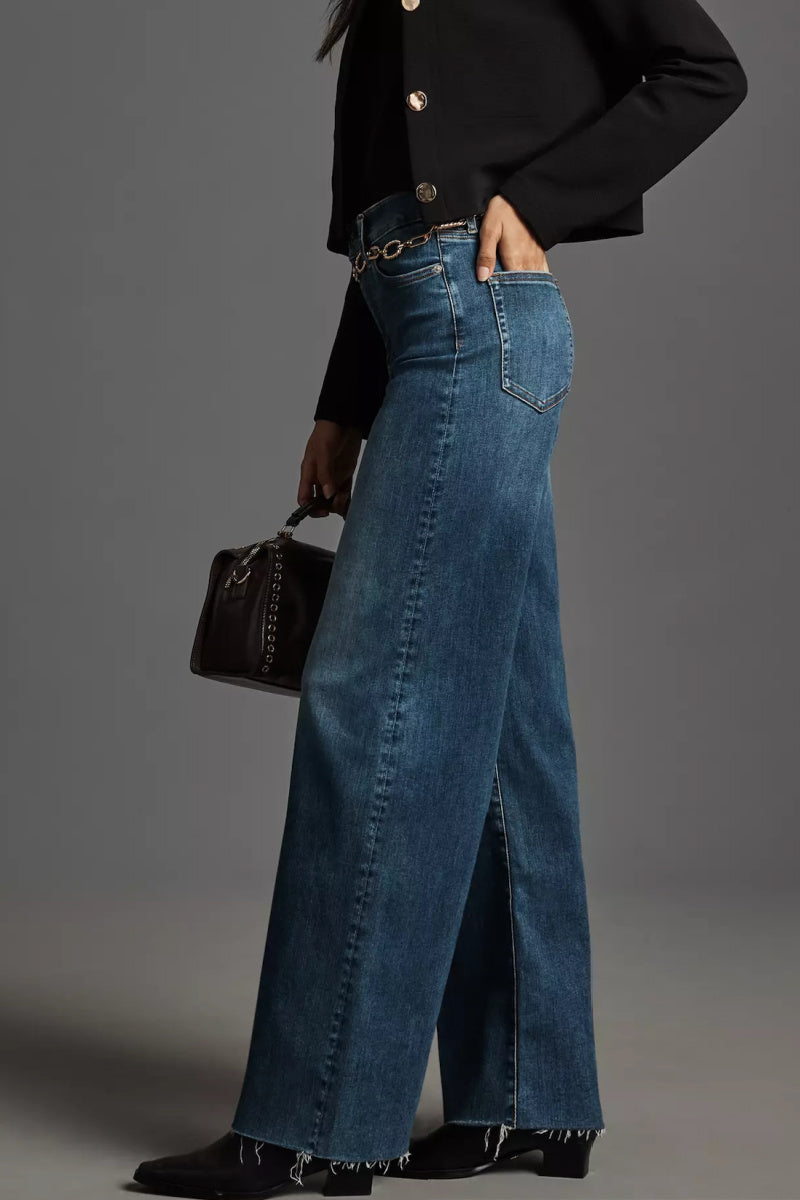 Frame - Le Slim Palazzo Raw Fray Jeans