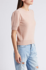 Frame - Cashmere Puff Sleeve Sweater - PEONY