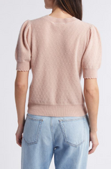 Frame - Cashmere Puff Sleeve Sweater - PEONY