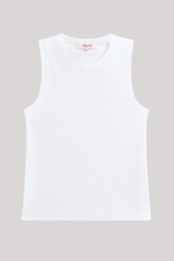 Goldie - Brie Rib Sleeveless Shell - WHITE