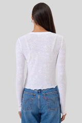 Goldie - Cotton Jacq Cardigan - WHITE