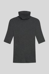 Goldie - Ribbed Half-Sleeved Turtleneck - CHARHEAT