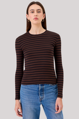 Goldie - Ribbed Long Sleeve Tee - COFFEBLK