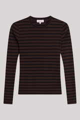Goldie - Ribbed Long Sleeve Tee - COFFEBLK