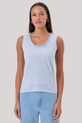 Goldie - Scoop Tank With Ruffle - BLUEBELL