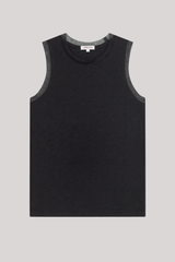 Goldie - Tulle Trim Tank Top - BLACK