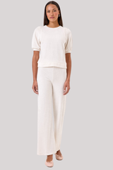 Goldie - Velour Flare Pant - WHTSAND