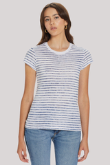 Goldie - Watercolor Stripe Ringer Tee - INFINITY