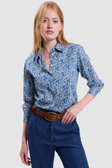 Hartford - Coraz Liberty Print Cotton Shirt - BLUE