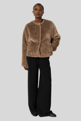 Hartford - Vigo Faux Fur Jacket - TAUPE