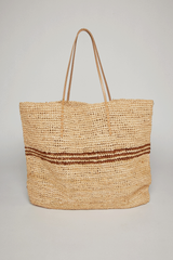 Hat Attack - Luxe Stripe Tote Bag - NATUTOBA