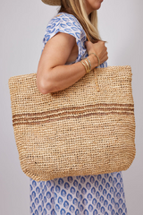 Hat Attack - Luxe Stripe Tote Bag - NATUTOBA