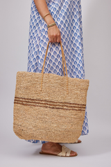 Hat Attack - Luxe Stripe Tote Bag - NATUTOBA