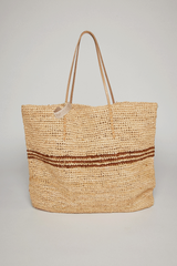 Hat Attack - Luxe Stripe Tote Bag - NATUTOBA