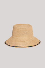 Hat Attack - Stripe Modern Crochet Bucket Hat - NATBLACK
