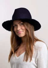 Hat Attack - The New Fringed Panama Continental Hat - NAVY