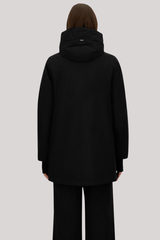Herno - Hooded A-Shape Jacket 2-Layer Windstopper - BLACK
