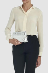 Il Bisonte - Manuela Classic Clutch Bag - SILVER