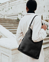 Il Bisonte - Snodo Leather Crossbody Tote Bag - 296BLACK