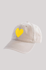 Kerri Rosenthal - Baseball Hat Heart Patch - SAND