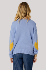Kerri Rosenthal - Frenchy V-Neck Sweater - FRNCHBLU