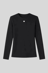Kerri Rosenthal - Kr Long Sleeve Rib Tee - BLACK