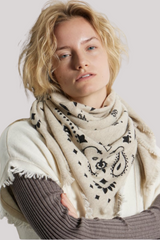 Kujten - Hachiko Printed Cashmere Bandana - AVOINE