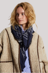 Kujten - Hachiko Printed Cashmere Bandana - MARINEFO
