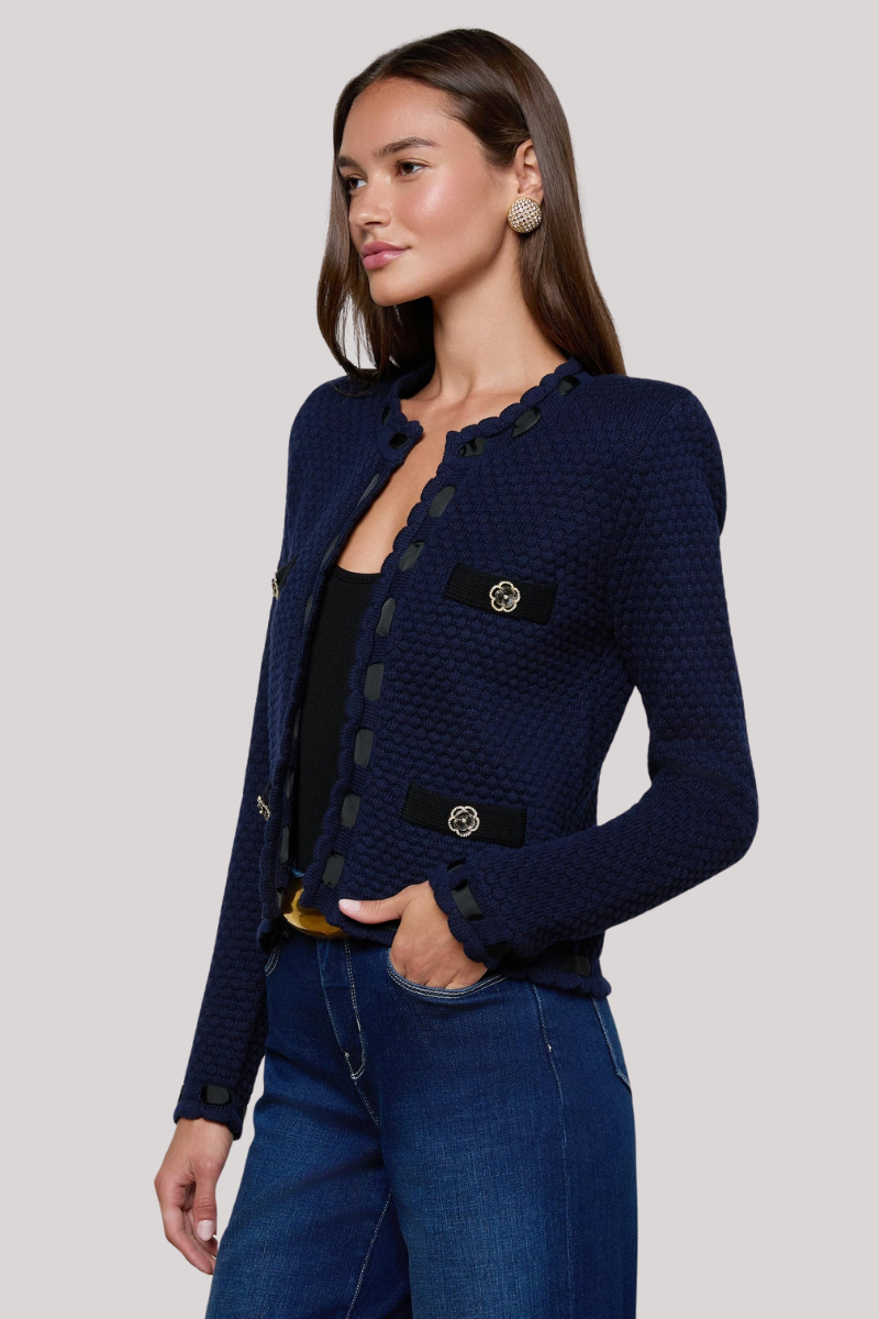 L'agence - Astor Contrast Trim Cardigan