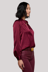L'agence - Bianca Band Collar Blouse - DARKPORT