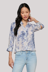 L'agence - Camille 3/4 Sleeve Blouse - IVBLWATR