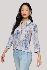 L'agence - Camille 3/4 Sleeve Blouse - IVBLWATR