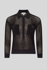 L'agence - Carine Pointelle Collared Sweater - COFFBEAN