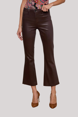 L'agence - Kendra Coated Cropped Flare - CHOCOATD