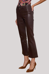 L'agence - Kendra Coated Cropped Flare - CHOCOATD