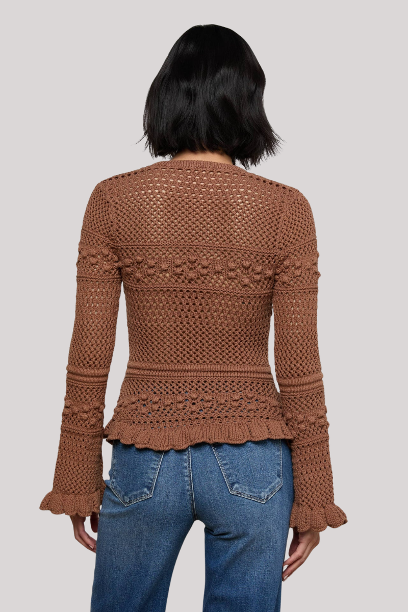 L'agence - Kiva Open Stitch Ruffle Cardigan