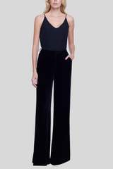 L'agence - Pilar Velvet Wide-Leg Pant - BLACK