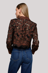 L'agence - Seychelle Cropped Eyelet Blouse - HOTFUBLK