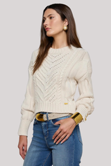 L'agence - Storm Cable-Knit Sweater - IVYGOLD
