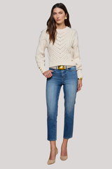 L'agence - Storm Cable-Knit Sweater - IVYGOLD