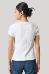 Lilla P - Back Seam Crewneck - WHITE