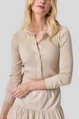 Lilla P - Mixed Media Cardigan - BAMBOO