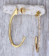 Louise Hendricks - Jude Creole Pave Hoops - GOLD